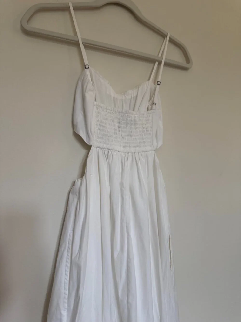 Abercrombie & Fitch Bubble Top Cut Out Maxi Dress Boho Cottagecore White - XS